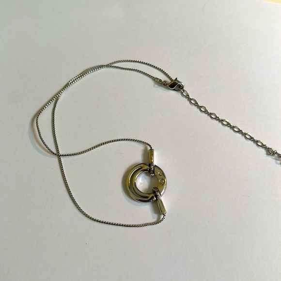 EUC Silver Necklace with Crystal Pendant and extender chain - Picture 5 of 8